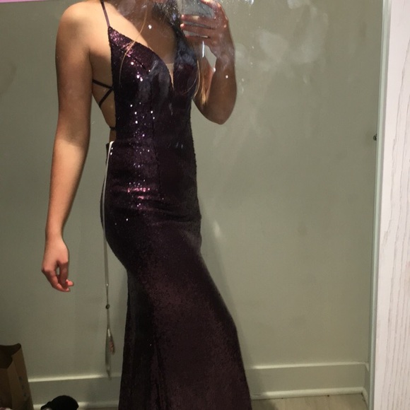Alyce 60032 sequin prom dress in color “eggplant” - Picture 5 of 7